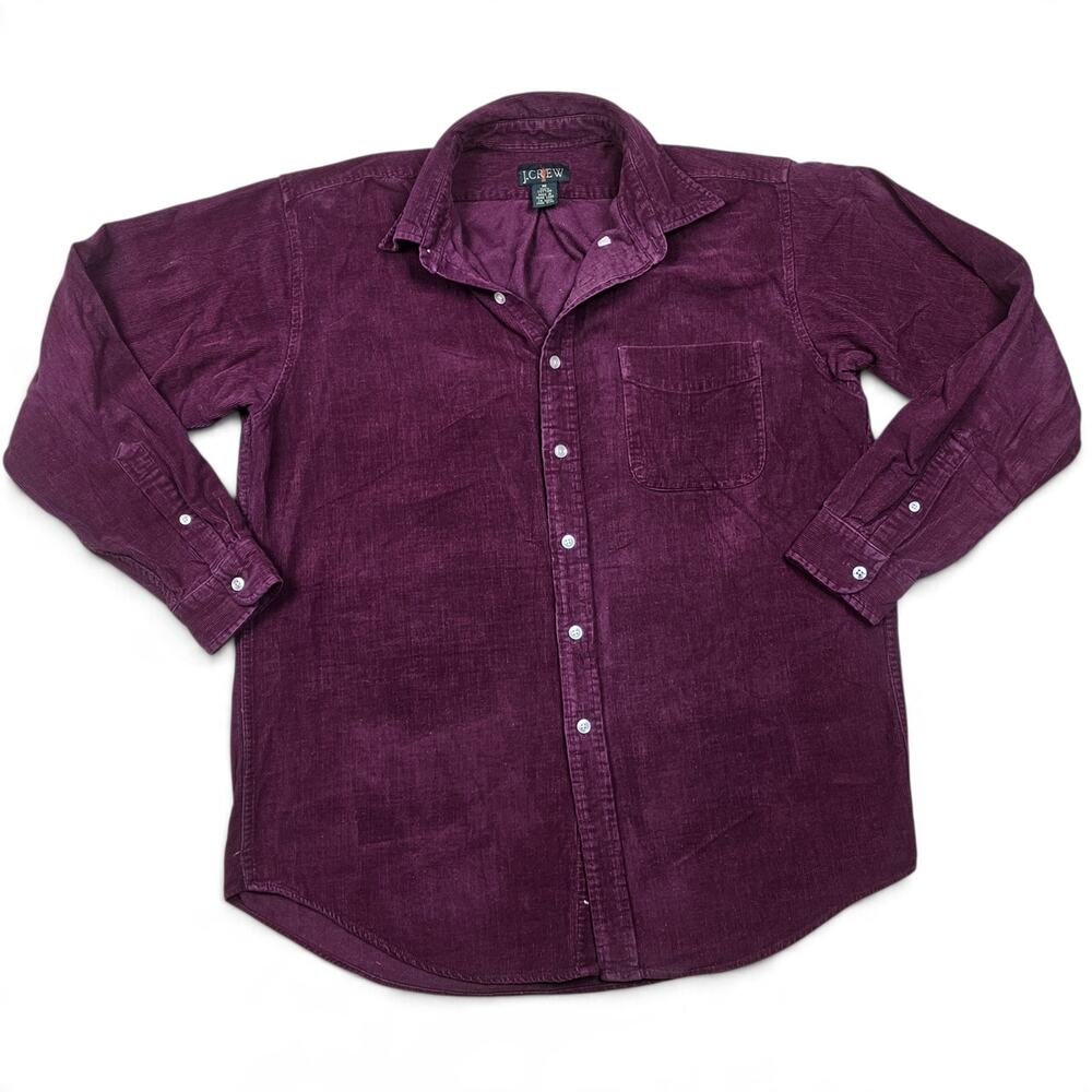 J CREW Oarsman Corduroy Button Up Shirt Mens M VTG Y2K Preppy Casual Minimalist